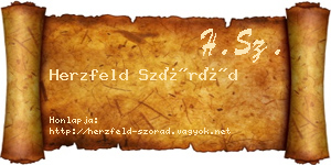 Herzfeld Szórád névjegykártya
